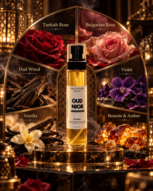 OUD NIOR fragrance notes with rich oud warm woods amber and musk